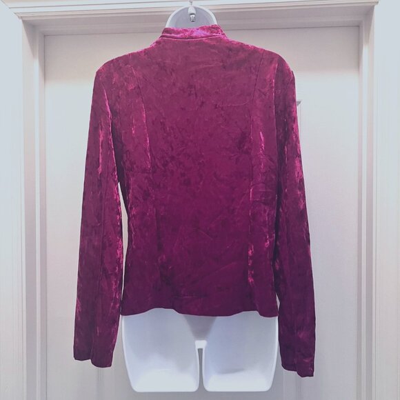 Soho Apparel LTD.-Women's Size Small-Zip Up Front Long Sleeve top/Jacket-Velvet - Picture 9 of 10